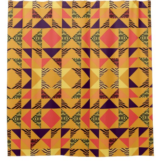 Nahtloses Dreieck mit abstraktem Hintergrund Duschvorhang (Vorderseite)