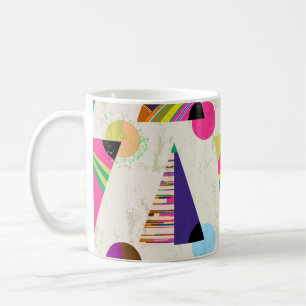 nahtloses Dreieckmuster Hintergrund, Hipster retr Kaffeetasse