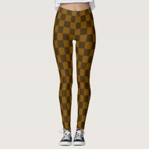 Nahtloses dunkles und hellbraunes Karomuster Leggings