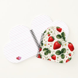 Nahtloses Erdbeer-Botanikmuster VintageHeart Notizblock