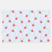 Nahtloses Erdbeer-Gingham-Muster Geschenkpapier Set (Vorderseite 3)