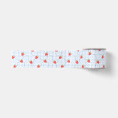 Nahtloses Erdbeer-Gingham-Muster Satinband (Vorderseite)