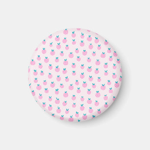 Nahtloses Erdbeermuster – Pastellrosa Süß  Magnet