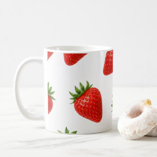Nahtloses Erdbeermuster Süße rote Früchte Kaffeetasse