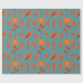 Nahtloses Fallwackelpapier: Blätter und Pumpkins Geschenkpapier (Flach)