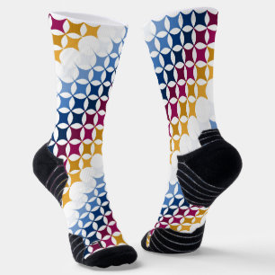 Nahtloses farbenfrohes Cross-Stitch-Muster Socken