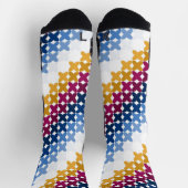Nahtloses farbenfrohes Cross-Stitch-Muster Socken (Oben)