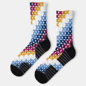 Nahtloses farbenfrohes Cross-Stitch-Muster Socken (Links)