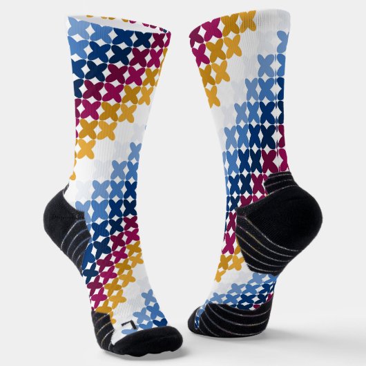 Nahtloses farbenfrohes Cross-Stitch-Muster Socken (Gewinkelt)