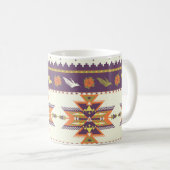 Nahtloses farbiges Aztec Muster Kaffeetasse (VorderseiteRechts)