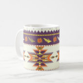 Nahtloses farbiges Aztec Muster Kaffeetasse (Vorderseite Links)