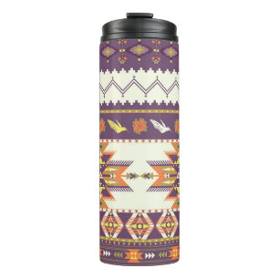 Nahtloses farbiges Aztec Muster Thermosbecher