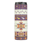 Nahtloses farbiges Aztec Muster Thermosbecher (Rückseite)