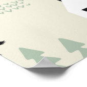 Nahtloses farbiges Muster mit Haus, Bäumen, Pferd Poster (Ecke)