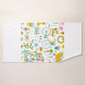 Nahtloses Federmuster in handgezeichnet Carto Badehandtuch (Badehandtuch)