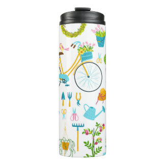 Nahtloses Federmuster in handgezeichnet Carto Thermosbecher