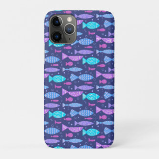 Nahtloses, flaches Muster mit Doodle-Fischen Case-Mate iPhone Hülle