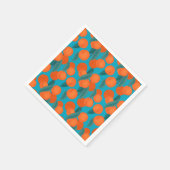 Nahtloses flaches Muster mit Pfirsichen auf Ästen Serviette (Ecke)