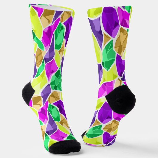 Nahtloses Fliesenmosaik kaleidoscope abstrakt mode Socken (Gewinkelt)