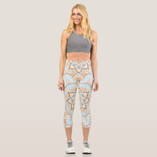 Nahtloses Fliesenmuster: dekoratives, vielseitiges Capri Leggings