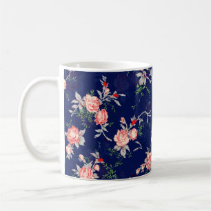Nahtloses florales Designblume,abstrakt,Blume,Hint Kaffeetasse