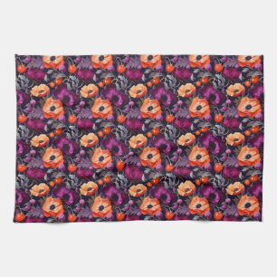 Nahtloses Florales mit roten, orangen, violetten B Geschirrtuch