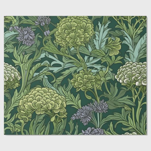 Nahtloses florales Muster im William-Morris-Stil Geschenkpapier (Flach)