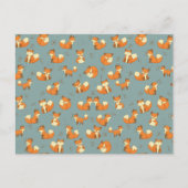 Nahtloses Fox- und Schmetterlingsmuster Postkarte (Vorderseite)