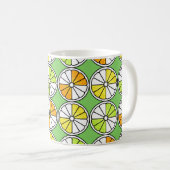 Nahtloses Fruchtmuster. Gemalte Abbildung. Oran Kaffeetasse (VorderseiteRechts)