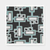 Nahtloses futuristisches Papier Napkins Serviette (Vorderseite)