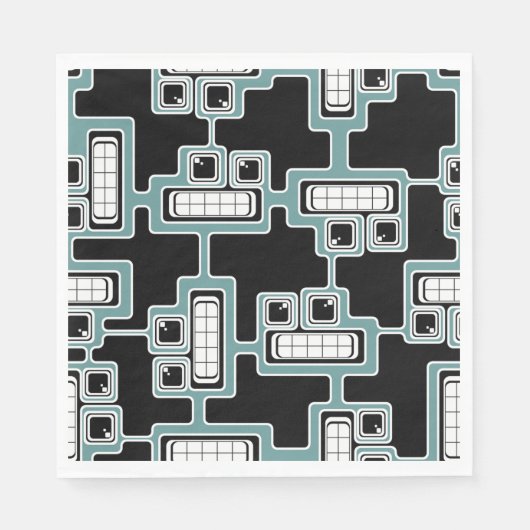 Nahtloses futuristisches Papier Napkins Serviette (Vorderseite)