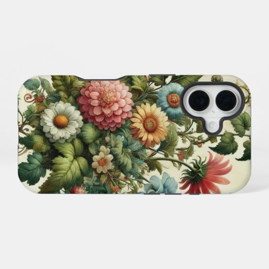 Nahtloses Gartendesign iPhone 16 Hülle (Rückseite (Horizontal))