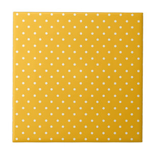 Nahtloses gelb-orangefarbenes Tupfenmuster Fliese
