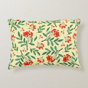 Nahtloses gelbes Muster mit Rowan. Wasserfarbe han Dekokissen