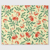 Nahtloses gelbes Muster mit Rowan. Wasserfarbe han Geschenkpapier (Flach)