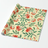 Nahtloses gelbes Muster mit Rowan. Wasserfarbe han Geschenkpapier (Ungerollt)