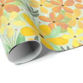 Nahtloses gelbes und orangefarbenes Muster Geschenkpapier (Rolleneckpunkt)