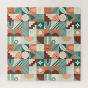 Nahtloses geometrisches, abstraktes Mosaikmuster. Puzzle