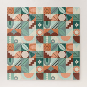 Nahtloses geometrisches, abstraktes Mosaikmuster. Puzzle