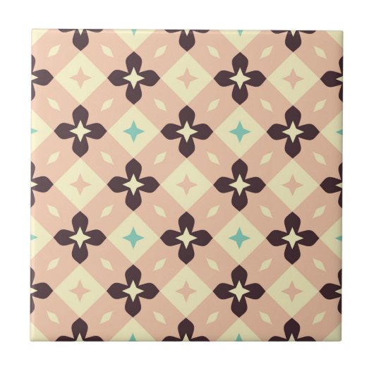 Nahtloses geometrisches Blumenmuster Fliese (Vorderseite)