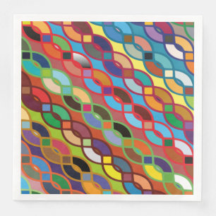 Nahtloses geometrisches mehrfarbiges Kettenmuster Serviette