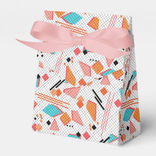 Nahtloses geometrisches Memphis-Formenmuster der S Geschenkschachtel