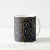 Nahtloses geometrisches Muster auf Papiertextur. A Kaffeetasse (VorderseiteRechts)