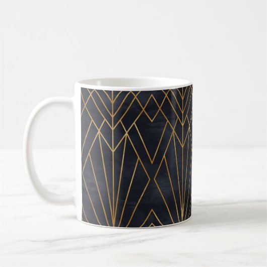 Nahtloses geometrisches Muster auf Papiertextur. A Kaffeetasse (Links)