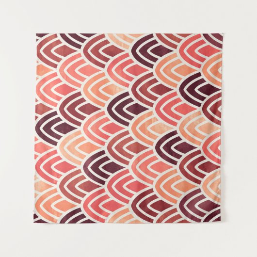 Nahtloses geometrisches Muster auf Papiertextur Wandteppich (Vorderseite (Horizontal))