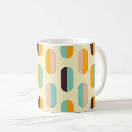 Nahtloses geometrisches Muster im Retro-Stil Kaffeetasse (VorderseiteRechts)