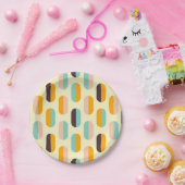 Nahtloses geometrisches Muster im Retro-Stil Pappteller (Party)