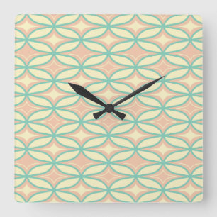 Nahtloses geometrisches Muster in Diamantform Quadratische Wanduhr