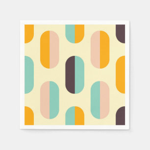 Nahtloses geometrisches Muster in Retro-Vibes Serviette
