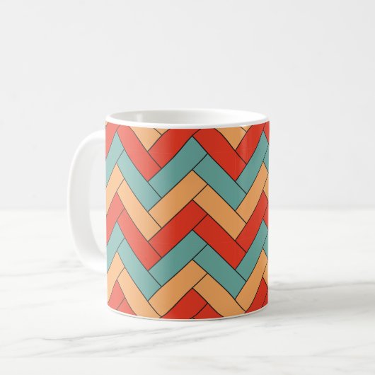 Nahtloses geometrisches Muster Kaffeetasse (Vorderseite Links)